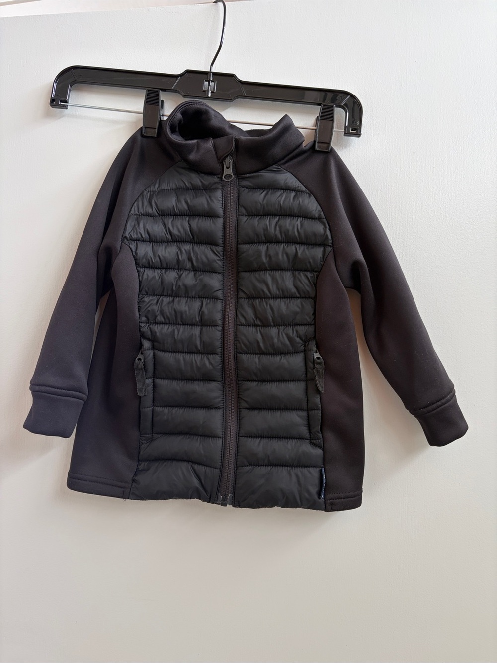 Polarn O. Pyret Black Quilted Front Kids Puffer Jacket